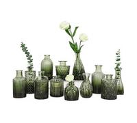 Wintem - Set 12 Vasetti in Vetro Assortiti, vasi per piante da interno per Decorazioni Floreali e Centrotavola, Design Elegante con Forme Diverse, Ideali per Fiori Freschi, Secchi o Artificiali