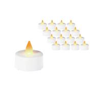 Wintem Set 16 Candele Finte con Luce LED a Batteria - Base Bianca, Luce Calda e Oscillante - Ideale per Creare Atmosfere Rilassanti o Romantiche - Riutilizzabile e Adattabile a Tutte le Occasioni