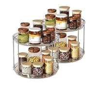 Wintem - Set 2 Organizer Cucina Rotanti a 2 Livelli in Plastica Impermeabile Facili da Pulire, Organizer Cucina Salvaspazio per Accessori, Uso Versatile e Montaggio Rapido