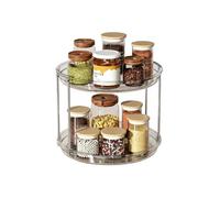 Wintem - Set 2 Organizer Cucina Rotanti a 2 Livelli in Plastica Impermeabile Facili da Pulire, Organizer Cucina Salvaspazio per Accessori, Uso Versatile e Montaggio Rapido
