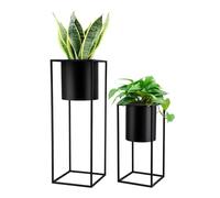 Wintem - Set 2 Vasi per Piante da Interno con Struttura in Ferro, Porta Piante Design Moderno per Casa e Balcone, Base Stabile, Portata 3 Kg, Ideali per Arredare e Valorizzare Ogni Ambiente