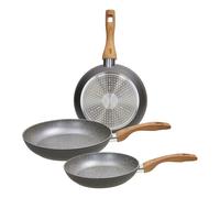 Wintem Set 3 Padelle Diverse Dimensioni 20/24/28cm in Alluminio con Rivestimento Antiaderente - Ideali per Cucinare Ogni Tipo di Pietanza - Adatte a Piani ad Induzione, Gas, Alogeni ed Elettrici