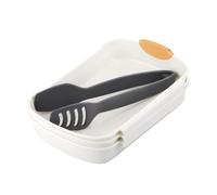 Wintem Set 4 Accessori per Impanatura con Recipienti Antiscivolo e Pinza in Nylon 17x25cm- Design Compatto e Modulare Impilabile tra Loro - Pinza Ergopnomica Resistente a Temperature Elevate