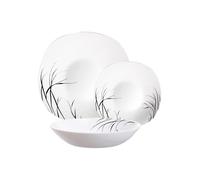 Wintem Set Piatti 18 Pezzi Quadrati - Servizio Tavola Elegante in Porcellana con Decorazione Gracilis - Design Moderno e Raffinato