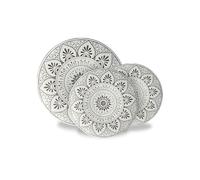 Wintem - Set Piatti Moderni 18 Pezzi in Porcellana con Decoro Mandala, Servizio Elegante per 6 Persone
