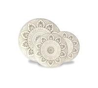 Wintem - Set Piatti Moderni 18 Pezzi in Porcellana con Decoro Mandala, Servizio Elegante per 6 Persone