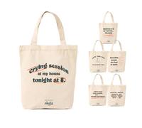 Wintem - Shopper Riutilizzabile 35×40 cm Tote Bag Ecologica Multiuso in Cotone e Poliestere con Manici Lunghi Resistenti per Spesa Lavoro Tempo Libero