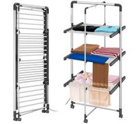 Wintem Stendino Elettrico Asciugabiancheria 300W - Stendibiancheria Verticale Salvaspazio con 3 Ripiani Design Compatto - Magic Dry Tower Efficiente e Pratica per Casa e Viaggio,