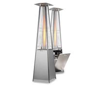 Wintem - Stufa a Gas da Esterno Aura a Piramide Grigia 12kW con Accensione Piezoelettrica e Termostato Regolabile per Terrazze e Giardini, Funzionamento con Bombola GPL o Butano, Design Moderno