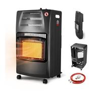 Wintem - Stufa a Gas Richiudibile 4200W con 3 Livelli di Riscaldamento, Accensione Piezoelettrica e Vano Porta-Bombola da 15Kg, Compatta e Facile da Riporre (Nera)