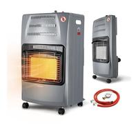 Wintem Stufa a Gas Richiudibile 4200W Smoke Grey | 3 Livelli di Riscaldamento, Accensione Piezoelettrica, Vano Porta-Bombola da 15Kg, Compatta e Facile da Riporre