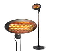 Wintem - Stufa Elettrica da Patio Verticale Ignis con 3 Livelli di Riscaldamento, Altezza Regolabile 130-200 cm, Testa Inclinabile a 45°, Riscaldamento Elettrico a Basso Consumo per Esterni