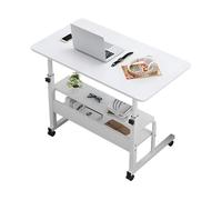 Wintem - Tavolino Regolabile in Altezza 69-85 cm con Ruote e 2 Mensole per Laptop e Studio, Struttura Robusta, Ideale per Casa e Ufficio, Design Moderno e Facilmente Spostabile