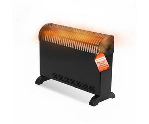 Wintem Termoconvettore Elettrico 2000W Termosifone Elettrico Basso Consumo | Stufa Elettrica da Pavimento 3 Potenze 750/1250/2000W, Termostato Regolabile, Silenzioso, con Maniglie, fino a 30 m², Nero