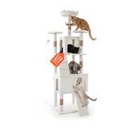 Wintem Tiragraffi da 170Cm con Cuccia per Gatti Albero Parco Giochi Gioco Tira Graffi per Gatto (Bianco)