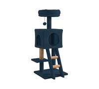 Wintem - Tiragraffi per Gatti 92 cm con Cuccia Chiusa e Piattaforme Multilivello, Colonna in Sisal Naturale e Scala Integrata, Ideale per Gioco Quotidiano e Relax, Struttura Compatta (Blu)
