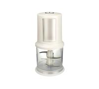Wintem Tritatutto Elettrico da Cucina Bianco 400W con 4 Lame in Acciaio Inox e Contenitore da 0,6L - Ideale per Tritare e Sminuzzare Tutti gli Alimenti - Base Antiscivolo e Blocco di Sicurezza