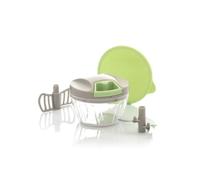 Wintem - Tritatutto Manuale Compatto da 400ml con Lame Curve in Acciaio Inox e Frusta Inclusa, Azionamento a Corda, Ideale per Salse, Verdure, Uova e Preparazioni Veloci Ovunque