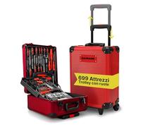 Wintem Trolley Carrello Porta Attrezzi 699 Pezzi Inclusi, Cassetta Attrezzi Completa, Acciaio Cromo-Vanadio, Ruote Silenziate, Manico Telescopico e 4 Vassoi Estraibili, Kit Utensili, Casa e Officina
