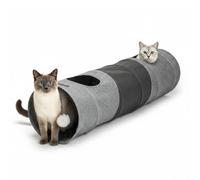 Wintem - Tunnel per Gatti 30x130 cm con Pallina Integrata, Gioco Interattivo Stimolante in Lino Sintetico Resistente, Ideale per Attività Fisica in Casa e Relax Quotidiano per Piccola e Media Taglia