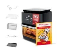 Wintem - TurboFry Friggitrice ad Aria XXL 12L con Display Touch, 10 Programmi, Accessori Inclusi e Ricettario per Cottura Senza Olio, Ideale per Grigliare, Arrostire e Cuocere in Modo Sano