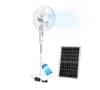 Wintem - Ventilatore a Piantana con Pannello Solare, Batteria 6000mAh, Oscillazione Automatica, 3 Velocità, Uso Interno ed Esterno, Ricaricabile via USB, Ø 40 cm, Motore Silenzioso