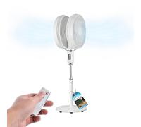Wintem - Ventilatore a Piantana Doppia Esposizione 50W con 12 Velocità e Timer 15 Ore, Telecomando Incluso, Oscillazione 45°/90°, Altezza Regolabile, Silenzioso per Casa e Ufficio