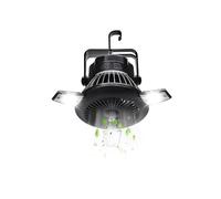Wintem Ventilatore da Esterno con Comode Luci LED Integrate e Ricarica Solare o USB 4W - 5V con 4 Velocità per Adattarsi ad Ogni Esigenza - Lunga Durata Fino a 25 Ore di Autonomia - 23cm