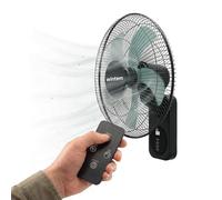 Wintem Ventilatore da Parete 40cm, Ventilatore con Telecomando e Timer 9h, 8 Velocità, Oscillazione 120°, Inclinazione 30°, Griglia Metallica, Silenzioso, Nero