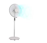 Wintem Ventilatore da Pavimento con 3 pale - Ventilatore a Piantana 50 cm, 3 Velocità, Oscillazione e Altezza Regolabili, 60W, 73-103-133x50cm, Bianco