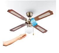 Wintem - Ventilatore da Soffitto 60W con Luce Ø106 cm con Pale in Legno per Ambienti Domestici e Lavorativi, Illuminazione Integrata da Lampada E27, Motore Silenzioso e Rotazione Reversibile