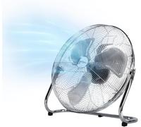 Wintem Ventilatore da Terra o da Tavolo Cromato 70W - 3 Velocità Regolabili Ideale per Ogni Esigenza 19x18x34cm - con Pala da 40 cm e Testa Inclinabile