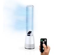 Wintem Ventilatore Senza Pale 50W con Comodo Telefomando e Display LED - Ideale per Rinfrescare Casa nelle Giornate più Calde con 3 Velocità di Ventilazione, Funzione Oscillante e Timer