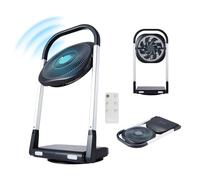 Wintem Ventilatore Telescopico Pieghevole con Telecomando Salvaspazio - Silenzioso, 16 Pale, 8 Velocità, Rotazione 90° - Design Compatto e Portatile per Casa & Ufficio