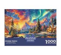 Winter Aurora SceneMasterful 1000-Piece Jigsaw Puzzles for Adults A Complete Set of Challenging Educational Puzzle Game Pieces - An Intellectually Stimulating Gift for Adult And Teenage Enthusiasts A