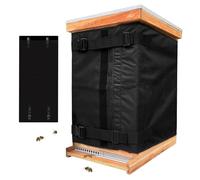 Winter Bee Hive Wrap - Oxford Cloth Adjustable Cover for Beehives | Windproof Reusable Beekeeping Supply for Farm Owners Apiary Managers and Professional Beekeepers Cold Weather, 195x60x1cm Black