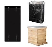 Winter Bee Hive Wrap - Oxford Cloth Beekeeping Cover for Farm Apiary | Adjustable Windproof Reusable Insulation Layer, Perfect for Beekeepers Winter Protection Professional Equipment, 195x60x1cm Black