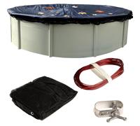 Winter Block Pool Leaf Net Cover for Above Ground Pools 18 ft Round Durable Woven Polyethylene Material with Reinforced Edge