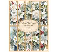 Winter Bloom Elegance - Scrapbook Paper 8.5x11 Letter (Decorative Craft Paper) 25 Designs Double Sided