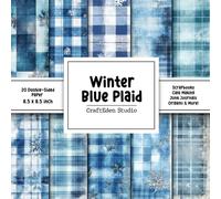 Winter Blue Plaid scrapbook paper: Decorative double sided craft paper plaid themed for scrapbooking, card making, junk journal