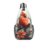 Winter Cardinal Birds Unisex Borsa A Spalla Regolabile Borsa A Tracolla Multitasche Zaino Monospalla Per Ciclismo Viaggio Treeking
