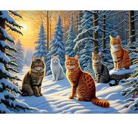 Winter Cat 1500 Piece Jigsaw Puzzles for Adults, Colourful, Challenging & Brainteasing Adult puzzles 1500 Pieces Tree, Fun jigsaws for The Whole Family 34x22 inch