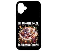 Winter Cat For Women My Favorite Color Is Christmas Lights Custodia per iPhone 16 Plus