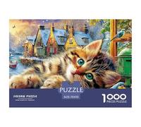 Winter Cat SceneDaunting Jigsaw Puzzles for Adults An Assortment of 1000 Advanced, Impossible-Hard-Difficult Challenging Puzzle Educational Game Pieces - A Formidable And Rewarding Gift for Ambitious