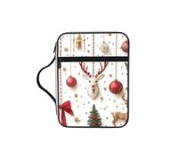 Winter-Christmas-Wonderland Bible Cover Case con maniglia, in tessuto Oxford resistente all'acqua, con tasche con cerniera per chiesa