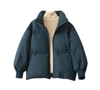 Winter Coat Women Piumini Donna Invernali Corti Nuovo Abbigliamento da Donna in Cotone Caldo E Spesso Abbigliamento Invernale in Cotone Puffer Jacket Le Camelie Invernali Blue XXL