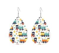 Winter Colorful Train And Snowflake Orecchini In Pelle Penzolare Orecchini Leggera Orecchino In Pelle Per Tutti I Giorni Donne Feste