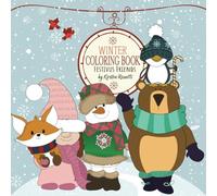 Winter Coloring Book with Cute Animals for Relaxation: Adult Cartoon Coloring Pages