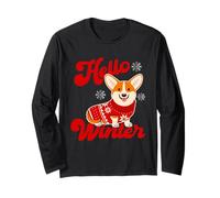 Winter Corgi in Cozy Sweater Maglia a Manica