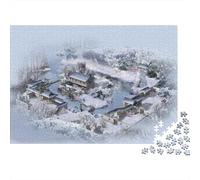 Winter Cottage 1000 Piece Puzzle Riciclato Snowy Landscape Puzzle for Elderly Puzzle Gioco Accessori for Famiglia And Friends Compleannos Great Regalo 52x38cm/1000pcs